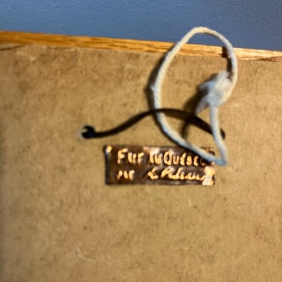 Vintage 1976 A Nadeau Quebec Canadian artist Copper embossed on wood fiddler - Picture 5 of 5